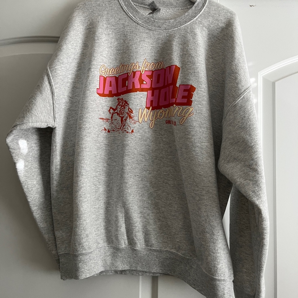Jackson Hole Wyoming Graphic Sweatshirt - Gray